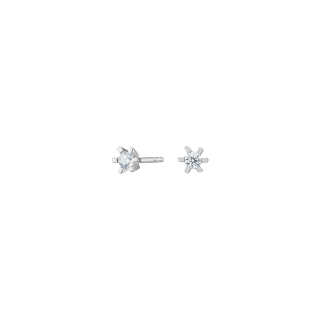 Rhod. Silber Ohrringe 6 Krappen mit 3mm Zirkonia