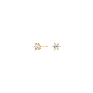 Vergoldete Silber Ohrringe 6 Krappen 3mm Zirkonia