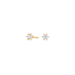 Vergoldete Silber Ohrringe 6 Krappen m. 3mm CZ.