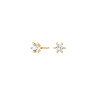Vergoldete Silber Ohrringe 6 Krappen m. 4,5mm CZ.