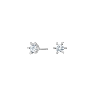 Rhod. Silber Ohrringe 6 Krappen mit 5mm Zirkonia