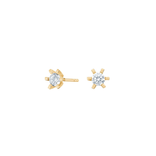 Vergoldete Silber Ohrringe 6 Krappen mit 5mm CZ.