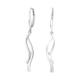 Rhod. Silber Ohrringe mit Zirkonia