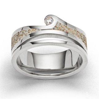 Ring "Maui" Lavasand/Zirkonia rhodiniert