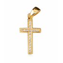 Anhänger Kreuz vergoldet mit Zirkonia - 925 Silber...