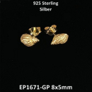 Ohrstecker Muschel- Schnecke vergoldet - 925 Silber...