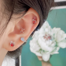 Ohrstecker MY EAR Tiere "Krebs" rot  edelstahl versilbert