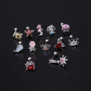 Ohrstecker Tiere "Octopus" Edelstajhl versilbert