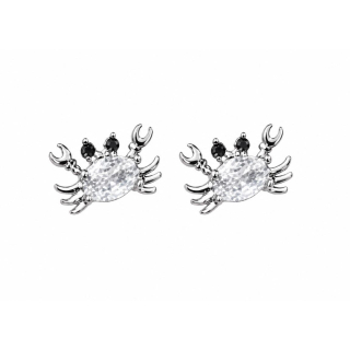 Ohrstecker MY EAR Tiere "Krebs" weiß edelstahl versilbert