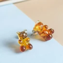 MY BÄR Acryl- Ohrstecker - braun klar - Stecker...