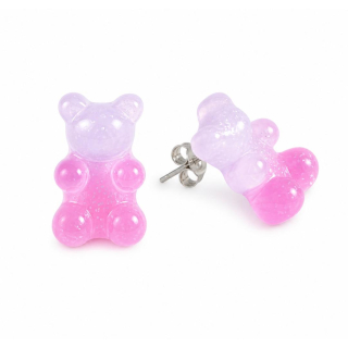 MY BÄR Acryl- Ohrstecker - lila klar - Stecker Edelstahl