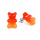 MY BÄR Acryl- Ohrstecker - orange - rot - Stecker Edelstahl