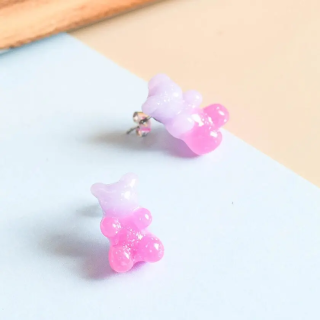 MY BÄR Acryl- Ohrstecker - pink - lila - Stecker Edelstahl