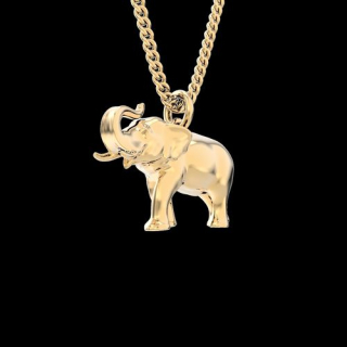 Halskette "Elefant", Messing 18Karat vergoldet
