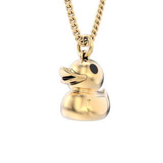 Halskette "Ente", Messing 18Karat vergoldet