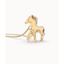 Halskette "Pferd", Messing 18Karat vergoldet