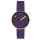 PICTO Armbanduhr mit rotierender Uhrscheibe und Nocturne Purple Lederarmband. Der Durchmesser des Zifferblatts beträgt 34 mm.