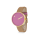 PICTO Armbanduhr mit rotierendem Zifferblatt und peruanischem braunem Lederarmband mit goldener Schnalle. Das Zifferblatt dieser Uhr hat einen Durchmesser von 34mm.
