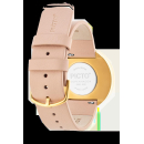 PICTO Armbanduhr mit einem drehbaren Zifferblatt und einem nudefarbenen Lederarmband. Das Zifferblatt dieser Uhr ist 40 mm groß.