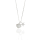 Collier 925/- Silber, rhodiniert, Zirkonia weiß, Muschel, Seestern, 40,5 + 2cm, inkl. Etui