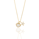 Collier 925/- Silber, 18k vergoldet, Zirkonia weiß,...