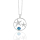 Collier 925/- Silber, rhodiniert, poliert, Seesterne, Muschel, rek. Opal blau, Zirkonia, Ø 28mm, 45cm