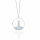 Collier, 925/- Silber, rhod., Zirkonia blau, Leuchtturm, Ø 28 mm, 45 cm, inkl. Etui
