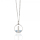 Collier, 925/- Silber, rhod., Zirkonia blau, Leuchtturm Ø 15 mm, 45 cm, inkl. Etui
