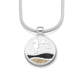 Anhänger Strandwellen "Timmendorf" 15 mm, Lavasand/Strandsand - 925 Silber