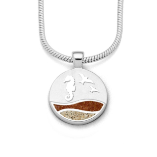 Anhänger Strandwellen "Timmendorf" 15 mm, Bernsteinsand/Strandsand - 925 Silber
