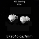 Ohrstecker Herzmuschel silber - 925 Silber