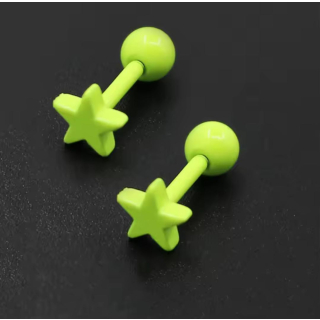 Ohrstecker MY EAR Neon Stern gelb - Edelstahl