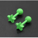 Ohrstecker MY EAR Neon Stern grün - Edelstahl