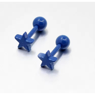 Ohrstecker MY EAR Neon Stern blau - Edelstahl