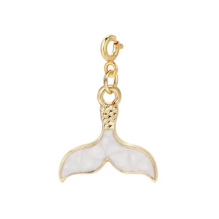 My Charm - Charm "Flossel" edelstahl vergoldet mit innen weiß  - Edelstahl