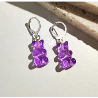 MY BÄR Acryl- Ohrhänger - lila klar - Messing versilbert
