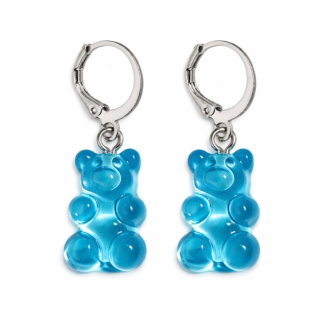 MY BÄR Acryl- Ohrhänger - hellblau klar - Messing versilbert