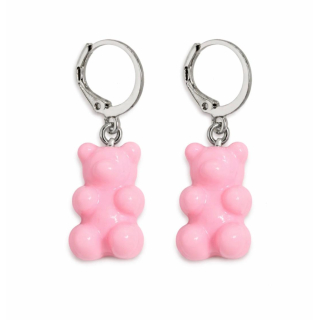 MY BÄR Acryl- Ohrhänger - rosa matt - Messing versilbert