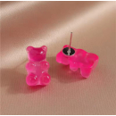 MY BÄR Acryl- Ohrstecker - pink klar - Stecker...