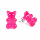 MY BÄR Acryl- Ohrstecker - pink klar - Stecker...