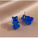 MY BÄR Acryl- Ohrstecker - dunkelblau klar - Stecker...