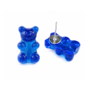 MY BÄR Acryl- Ohrstecker - dunkelblau klar - Stecker...