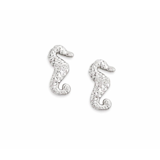 Ohrstecker MY EAR Seepferdchen und Seepferdchen silber - Zink versilbert