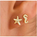 Ohrstecker MY EAR Seepferdchen und Seepferdchen vergoldet...