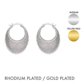 Sea Jewel Basket Ohrring "Tasche rund flach" - 925 Silber ( 38S )