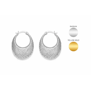 Sea Jewel Basket Ohrring "Tasche rund flach" - 925 Silber ( 38S )