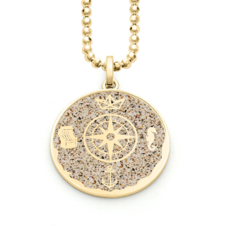 Anhänger "Timmendorf" Kompassrose vergoldet