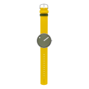 PICTO 40 mm Armbanduhr mit drehbarem Zifferblatt Fresh Olive und Canary Yellow Armband aus Leder