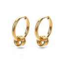 Ohrhänger  MY EAR mit 3 Ringen edelstahl 18 K vergoldet