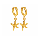 Ohrhänger MY EAR mit Seestern edelstahl 18 K vergoldet